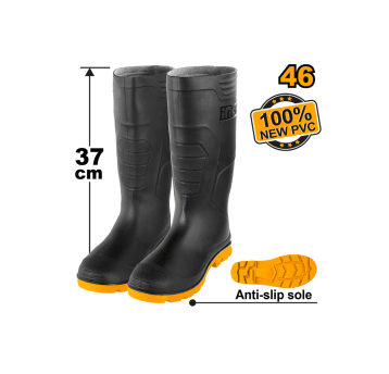 INGCO-Kalosze PVC rozm.46 - czarne