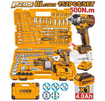 INGCO-Klucz udar+narzędzia (152szt)-zestaw