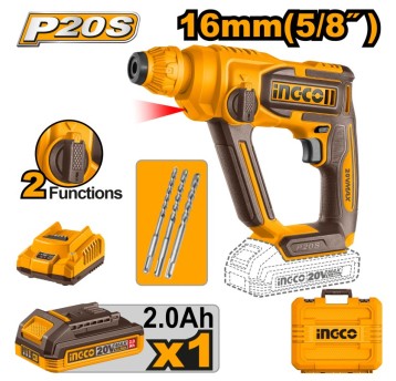 INGCO-Młotowiertarka udarowa akum.20V 2Ah 1,5J