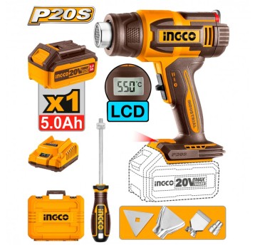 INGCO-Opalarka akum.20V zestaw-walizka