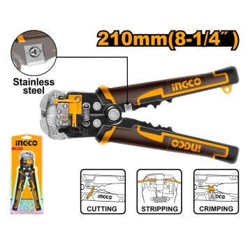 INGCO-Szczypce-zaciskarka końc el.210mm 0,2-6mm2