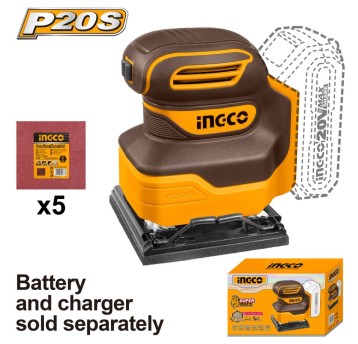 INGCO-Szlifierka oscylacyjna akumul.20V