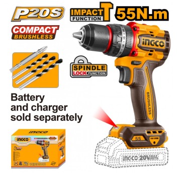 INGCO-Wiertarko-wkrętarka akumul.20V 55Nm