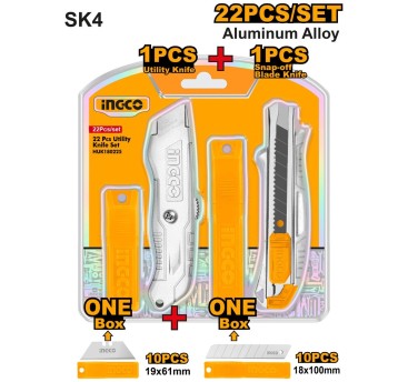 INGCO-Zestaw noży + dodatkowe ostrza (22szt)