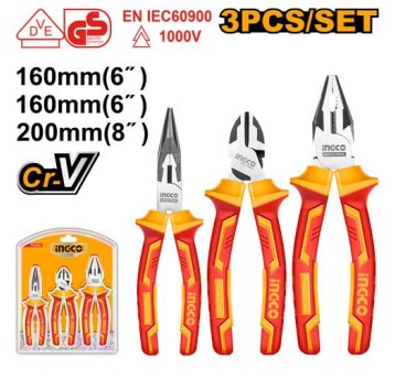 INGCO-Zestaw szczypiec izolowanych 3szt blister
