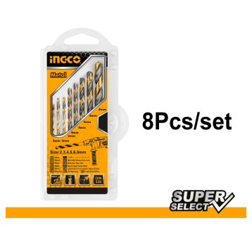 INGCO-Zestaw wierteł do metalu HSS (8szt)