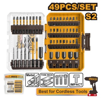 INGCO-Zestaw wierteł i bitów (49szt)