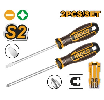 INGCO-Zestaw wkrętaków magnet. 2szt