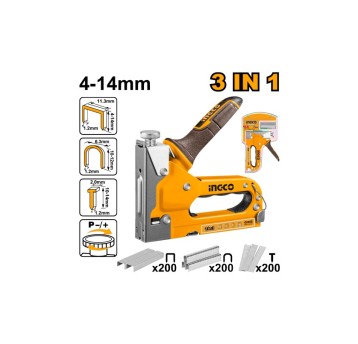 INGCO-Zszywacz ręczny TAKER 3w1+zszywki-blister