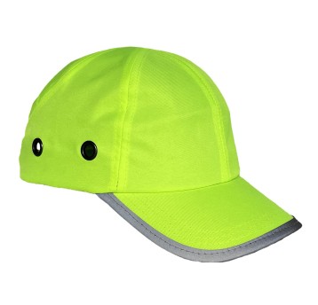 Kask lekki żółty FLUO-czapka "baseballówka"