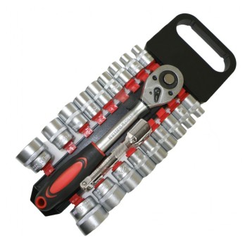 Klucze nasadowe 20 elem.1/2" z grzechotką-zawieszk