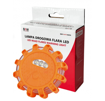 Lampa drogowa flara LED pomarańczowa-zasil. 3xAAA