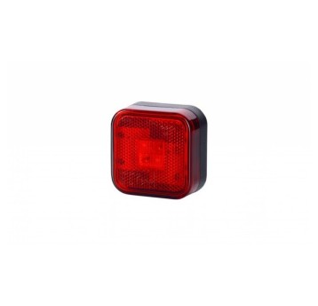 Lampa LED 12/24V-H24 kwadrat czerwona