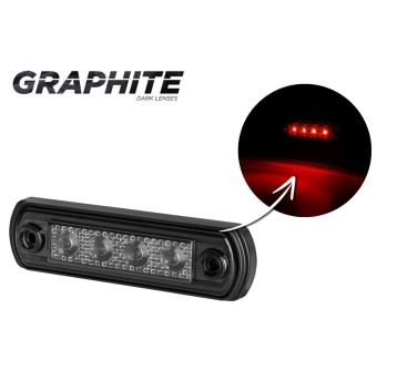 Lampa LED 12/24V-H65 na gumie czerwona GRAPHITE