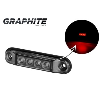 Lampa LED 12/24V-H88 SLIM czerwona GRAPHITE