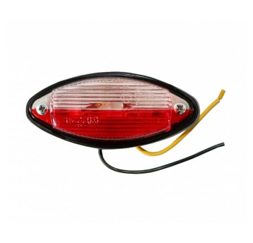 Lampa obrysowa owalna stała biało/czerwona na gum.