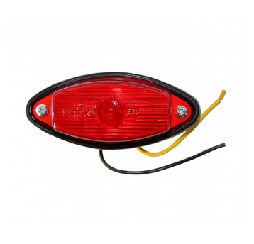 Lampa obrysowa owalna stała czerwona na gumie