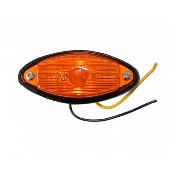 Lampa obrysowa owalna stała żółta na gumie