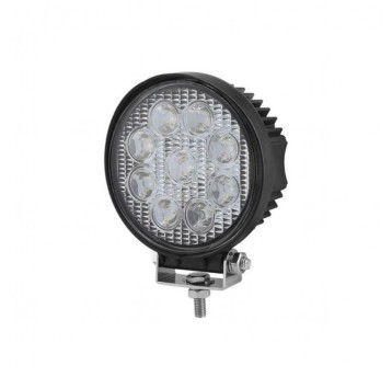 Lampa robocza 9 LED 9x3W-okrągła 12/24V gr.38mm