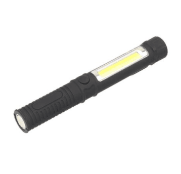 Latarka COB+3 LED 20cm klips