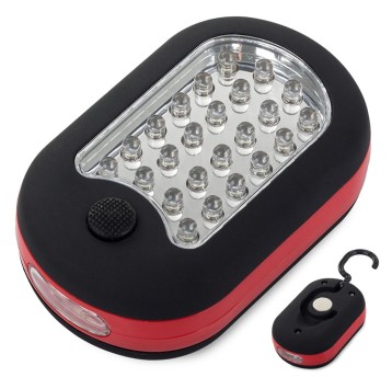 Latarka COB+3 LED magnes+haczyk