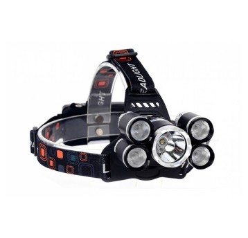 Latarka czołowa 5 LED (2 ładowarki)