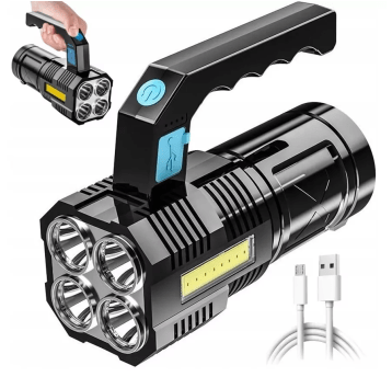 Latarka taktyczna 4 LED + COB