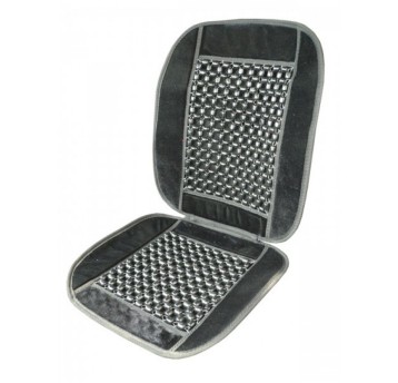 Mata na siedzenia-koralik/welur czarny