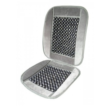 Mata na siedzenia-koralik/welur szary