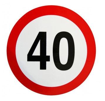 Nalepka limit prędk. 40km fi 200mm