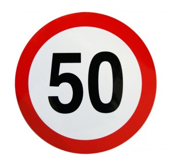 Nalepka limit prędk. 50km fi 220mm