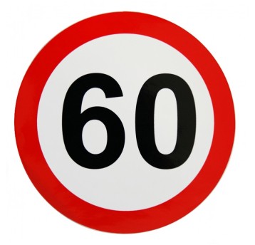 Nalepka limit prędk. 60km fi 200mm
