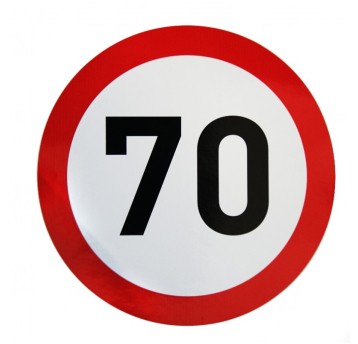 Nalepka limit prędk. 70km fi 200mm