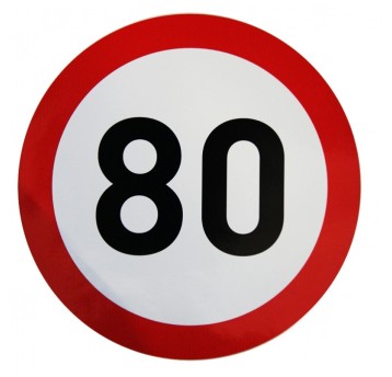 Nalepka limit prędk. 80km fi 200mm