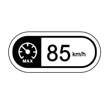 Nalepka prędkości na szybę. 85km UA