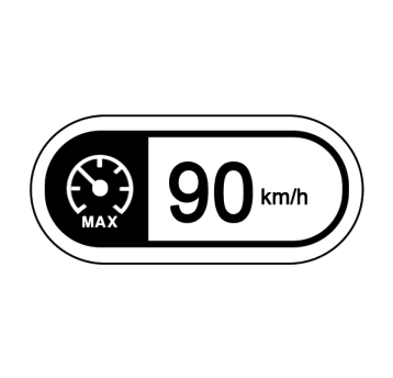 Nalepka prędkości na szybę. 90km UA