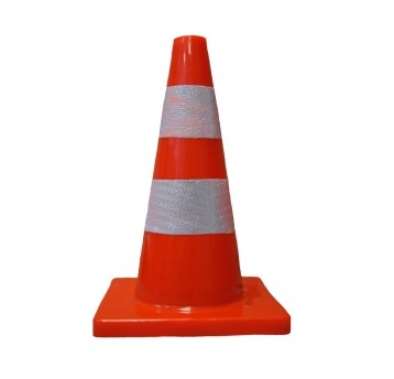 Pachołek drogowy odblaskowy PVC 30cm - 2 pasy