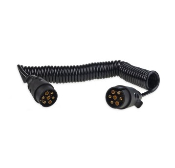 Przewód spir.el. z wtykami 12V 7/7 pin - 3m
