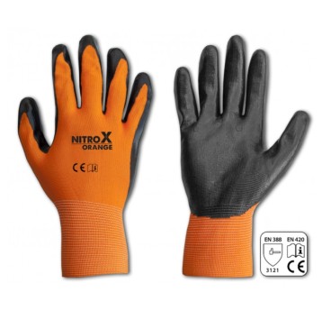 Rękawice nitryl-nylon lekkie(NITROX) pomar.-12 par