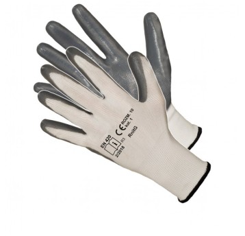 Rękawice nitryl-nylon (RnitG) szare rozm.10 -12par