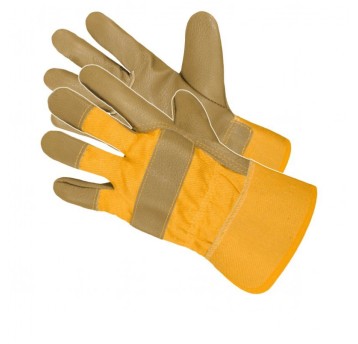 Rękawice skóra bydlęca (RLZ) mankiet podgum.-12par