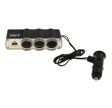 Rozgałęziacz 12/24V- 3 gniazda+USB