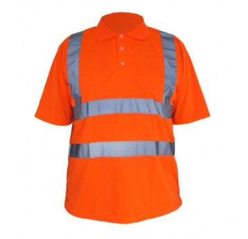 T-shirt POLO odblask. pomarańcz 3XL