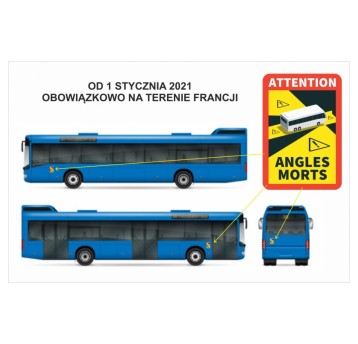 Tablica martwe pole ANGLES MORTS BUS- nalepka