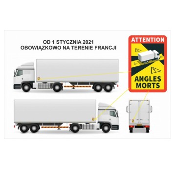 Tablica martwe pole ANGLES MORTS TIR- nalepka