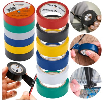 Taśma izolacyjna PVC 6m kolor - 6szt