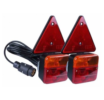 Zestaw lamp do przyczep.12V żarów+trókąty-moc.magn